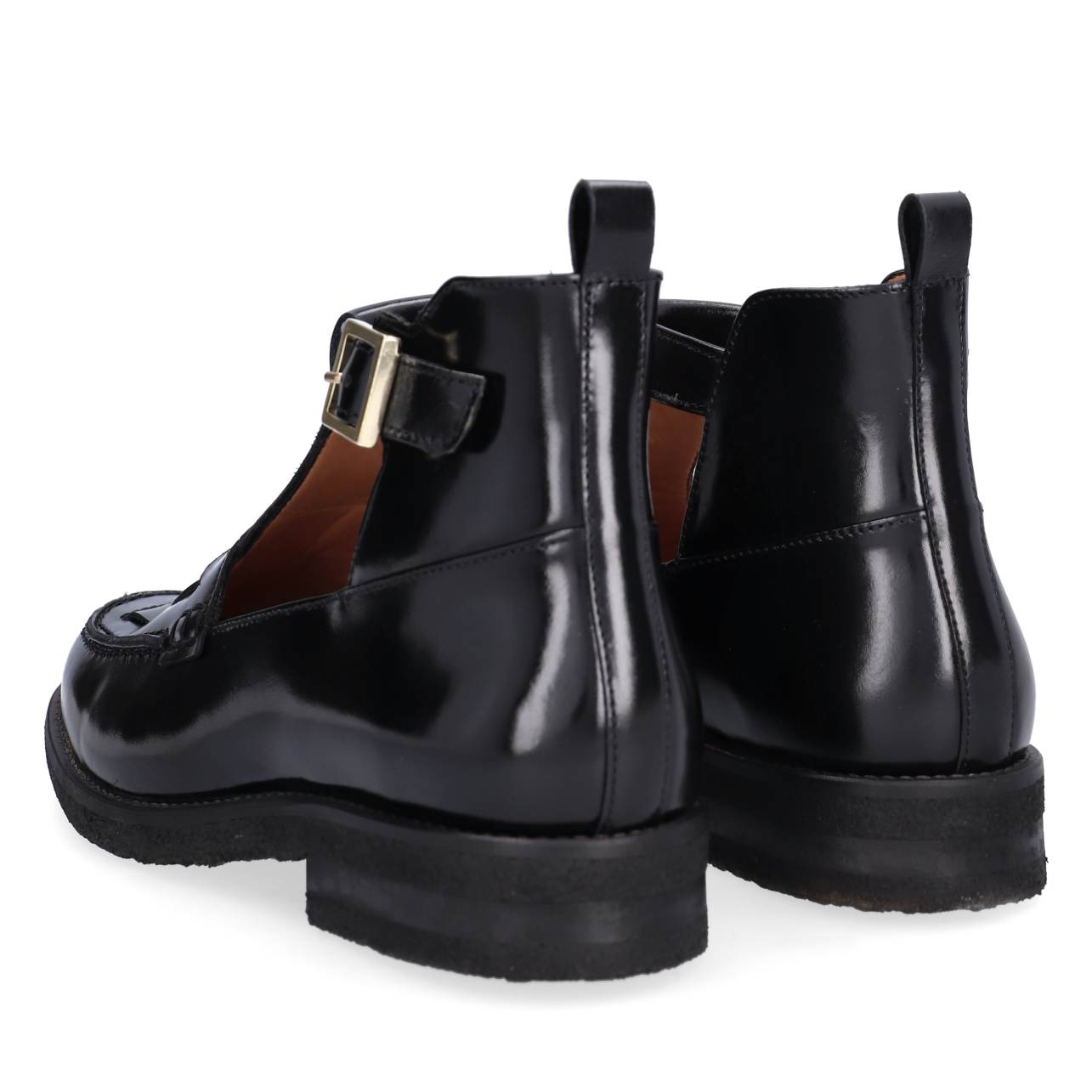 A7023 loafer med rem - Black Egeo Calf 80
